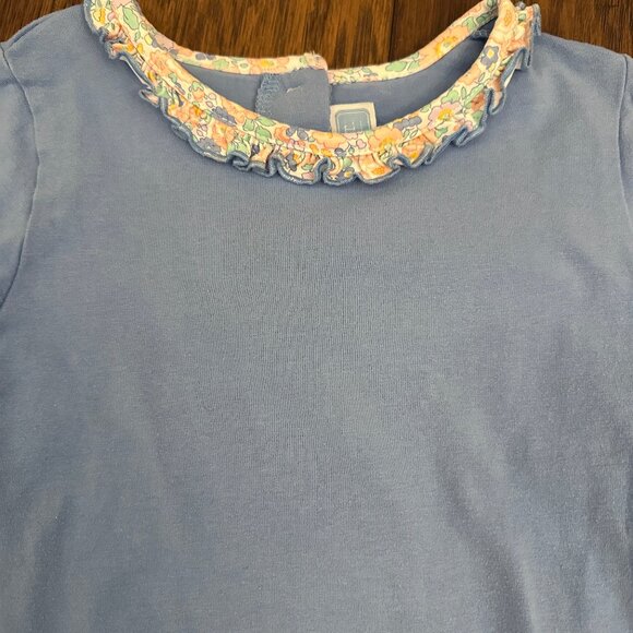 Trotter Street Kids Long-Sleeve Blue Floral Skort Set - Picture 4 of 6